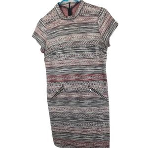 Short sleeve, high neck, tweed Professional Dress